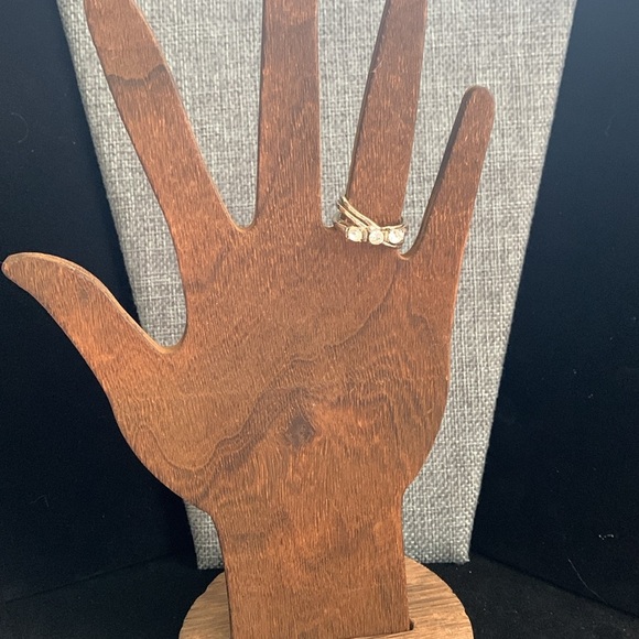 ♥️ Sale 3for$15! Vtg Silver Tone Clear Stone Ring Intersecting Bands size 6.5 - Picture 5 of 8